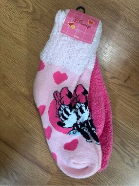 Disney Adult Pink Minnie Mouse Cozy Socks